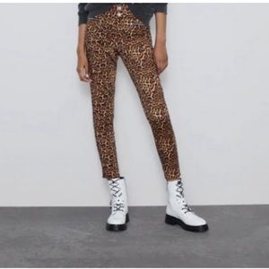 Zara Animal Print Skinny Pants